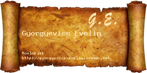 Gyorgyevics Evelin névjegykártya